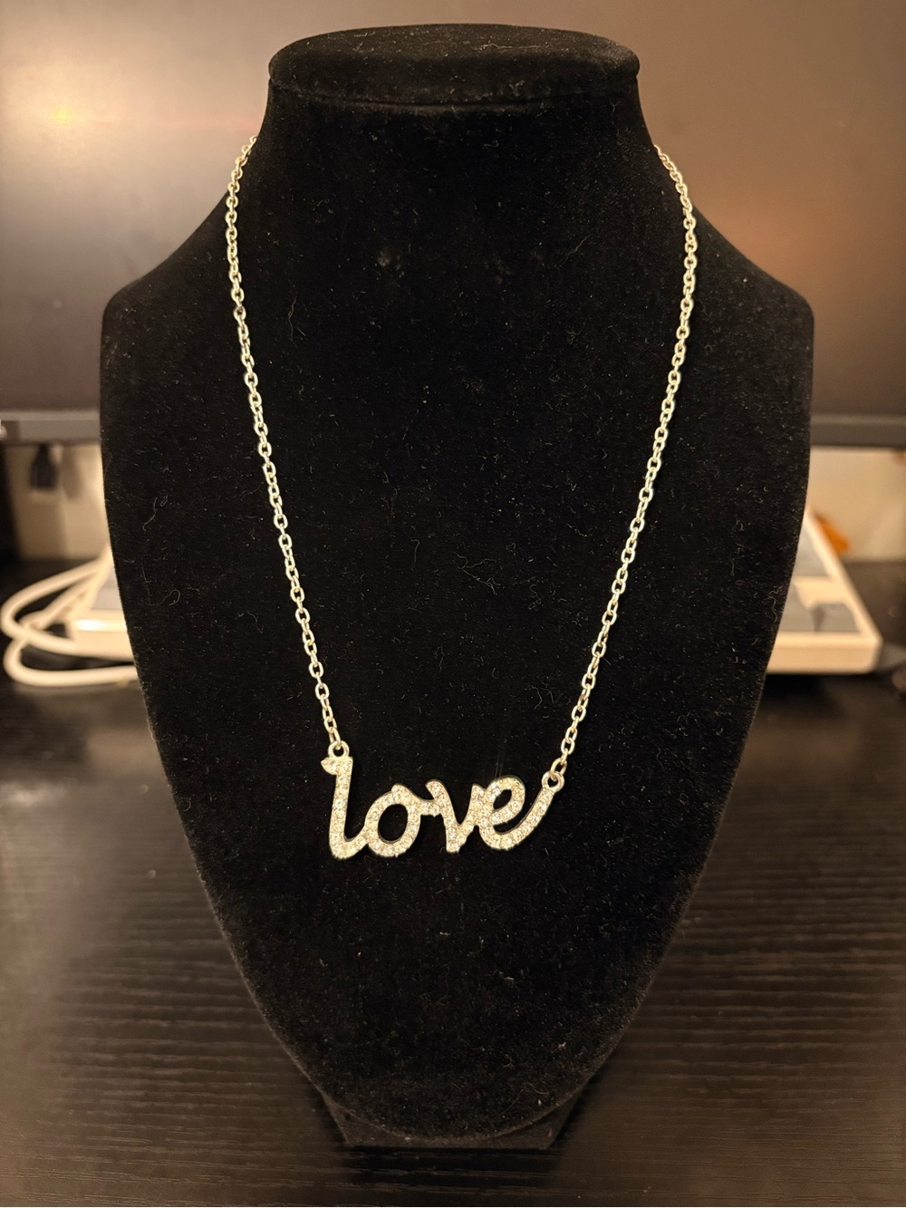 Lot of 2 ICING Pendant Necklaces “Love” in Silver and “Believe” in Gold